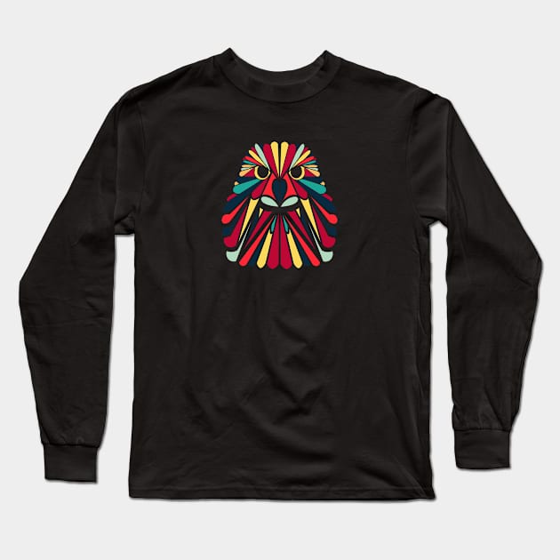 Psychedelic Geometric Eagle Long Sleeve T-Shirt by slippery slope creations